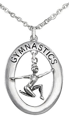 Gymnast on Floor Posed Necklace, Adjustable, Hypoallergenic, Nickel, Lead & Cadmium Free