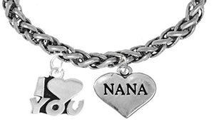 Nana I Love You Wheat Chain Bracelet, Hypoallergenic, Safe - Nickel & Lead Free