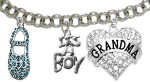 Grandma, "It’s A Boy", Adjustable Bracelet, Hypoallergenic, Safe - Nickel & Lead Free