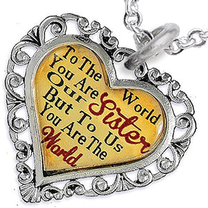 Sister Heart Charm Necklace ©2016 Hypoallergenic, Adjustable, Safe, Nickel, Lead & Cadmium Free!