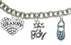 Granny, "It’s A Boy", Adjustable Bracelet, Hypoallergenic, Safe - Nickel & Lead Free