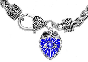Perfect Gift, Policeman Badge Bracelet Hypoallergenic Safe - Nickel & Lead Free,
