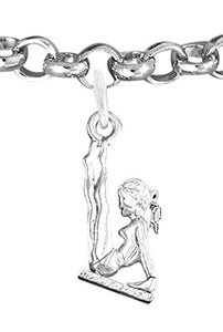 Gymnastic" Girl on Balance Beam" Charm Bracelet Adjustable, ©2011 Safe, Nickel & Lead Free!