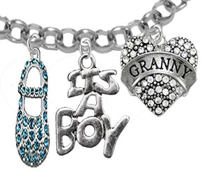Granny, "It’s A Boy", Adjustable Bracelet, Hypoallergenic, Safe - Nickel & Lead Free