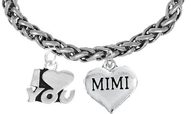 Mimi I Love You Wheat Chain Bracelet, Hypoallergenic, Safe - Nickel & Lead Free