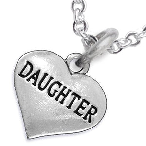 Daughter Heart Charm Necklace ©2016 Hypoallergenic, Adjustable, Safe, Nickel, Lead & Cadmium Free!