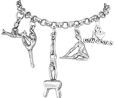 Gymnastic 5 Charm Bracelet Adjustable, Hypoallergenic, ©2011 Safe, Nickel, Lead & Cadmium Free!