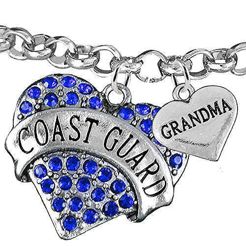 Coast Guard Grandma Heart Bracelet, Adjustable, Will NOT Irritate Anyone with Sensitive Skin. Safe