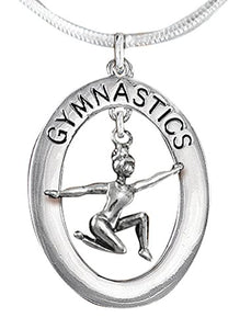 Gymnast on Floor Posed Necklace, Adjustable, Hypoallergenic, Nickel, Lead & Cadmium Free!