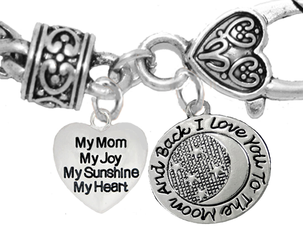 My Mom, My Joy, My Sunsh,I Love You To The Moon And Back,Hypoallergenic-No Nickel,Lead 1893-1818B1