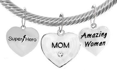 Mom,Super Hero,Mom,Amazing Woman, Adjustable Hypoallergenic No Nickel. Lead, 1910-1860-265B22