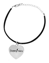 Super Hero, Black Suede Adjustable Bracelet, Hypoallergenic Safe- No Nickel. Lead, Cadmium  1910B3