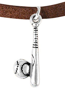 The Perfect Gift "Softball Ball & Bat Charm" Bracelet ©2009 Adjustable, Safe - Nickel & Lead Free