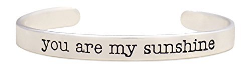 Message, You Are My Sunshine, Cuff Bracelet, Adjustable, Hypoallergenic, Safe - Nickel & Lead Free