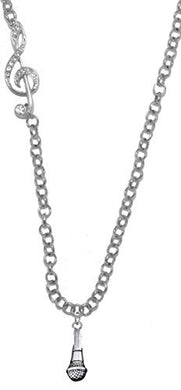Singer, Microphone, Treble Clef Rolo Chain Adjustable Necklace, Safe - Nickel & Lead Free
