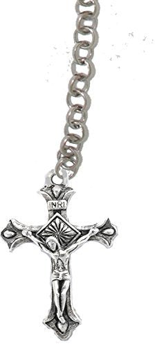 Beautiful Silvertone Crucifix, Through A Holy Trinity Adjustable Necklace, Nickel & Lead Free
