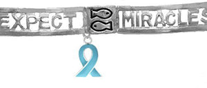 Ovarian Cancer Expect Miracles, The Original, Safe - Nickel & Lead Free, Stretch Bracelet