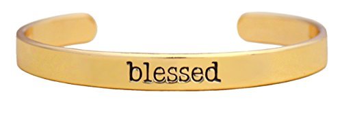 Message, Blessed, Cuff Bracelet, Adjustable, Hypoallergenic, Safe - Nickel & Lead Free