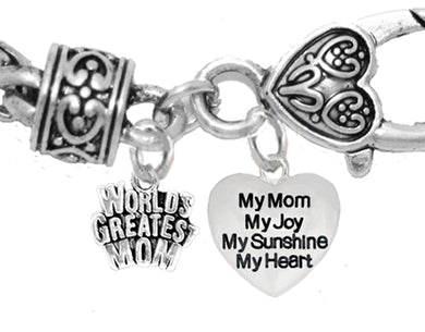 Worlds Greatest Mom,My Mom, My Joy, My Suns,Hypoallergenic-No Nickel,Lead 351-1893B1