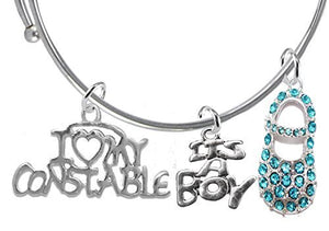 Constable's Wife's Baby Shower Gifts, "It’s A Boy", Adjustable Bracelet - Safe, Nickel & Lead Free