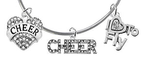 Cheer Crystal Heart, Crystal Cheer, Crystal "I Love to Fly", Miracle Wire Cheerleader Bracelet
