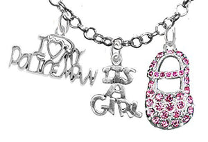 Policeman's Wife's, "It’s A Girl", Necklace, Hypoallergenic, Safe - Nickel & Lead Free