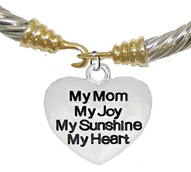Message Bracelet, My Mom, My Joy, My Sunshine, My Heart, Breathtaking... Gold / Silver Bracelet