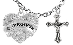 Caregiver, RN, Nurse, Crucifix Cross, Adjustable Charm Necklace, Safe - Nickel & Lead Free