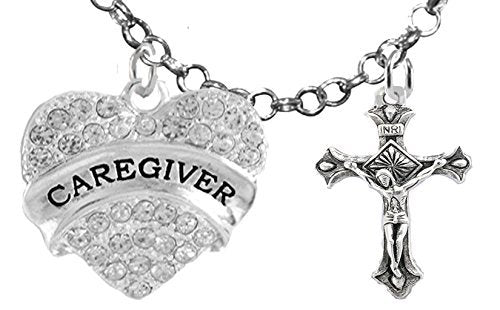 Caregiver, RN, Nurse, Crucifix Cross, Adjustable Charm Necklace, Safe - Nickel & Lead Free