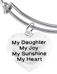 Message Jewelry, My "Daughter", My Joy, My Sunshine, My Heart, Adjustable Miracle Wire Bracelet