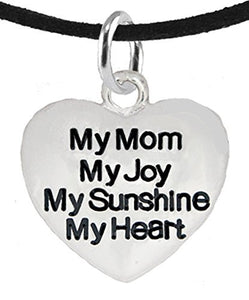 Message My Mom, My Joy, My Sunshine, My Heart, Adjustable Necklace, Safe - Nickel Free