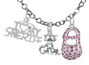 Sheriff's Wife's, "It’s A Girl", Necklace, Hypoallergenic, Safe - Nickel & Lead Free