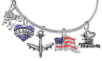 Air Force, 5 Charm Bracelet, I Love My Airman, 