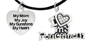 Policeman's, I Love My Policeman, My Mom, My Joy, Hypoallergenic, Safe - Nickel & Lead Free