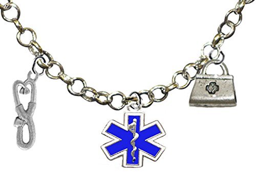 EMT, Paramedic, Adjustable Charm Necklace, Hypoallergenic, Safe - Nickel & Lead Free