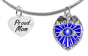 Policeman's, Proud "Mom", Adjustable Necklace - Safe, Nickel, Lead & Cadmium Free