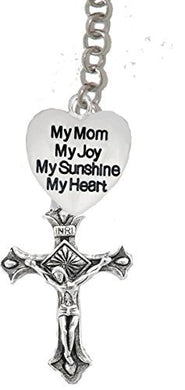 My Mom, My Joy, My Sunshine, My Heart, And A Crucifix, on Holy Trinity Necklace