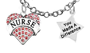 RN, Nurse, "You Made a Difference", Adjustable Charm Necklace, Safe - Nickel & Lead Free