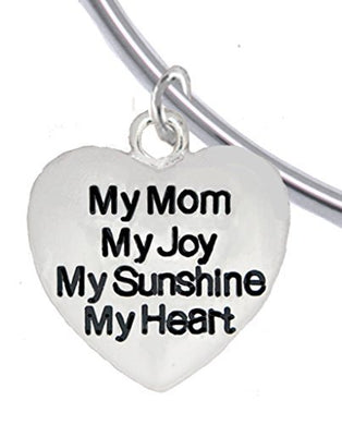 Message My Mom, My Joy, My Sunshine, My Heart, Adjustable, Removable Ball Bracelet