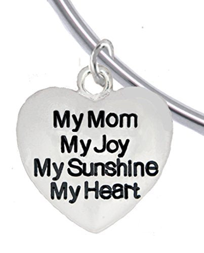 Message My Mom, My Joy, My Sunshine, My Heart, Adjustable, Removable Ball Bracelet