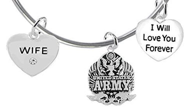 Wife, I Will Love You Forever, Army Hypoallergenic, Safe - Nickel & Lead Free