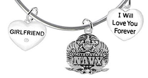 Girlfriend, I Will Love You Forever, Navy, Safe - Nickel & Lead Free