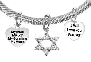 Jewish, "My Mom, My Joy, My Sunshine, My Heart", "I Will Love You Forever" on Bracelet