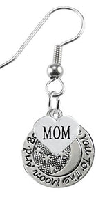 I Love You to The Moon and Back, Mom Earrings Hypoallergenic, Safe - Nickel, Lead & Cadmium Free