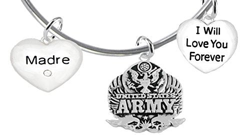 Madre, I Will Love You Forever, Army Hypoallergenic, Safe - Nickel & Lead Free