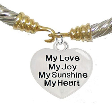 Message Bracelet, My Love, My Joy, My Sunshine, My Heart, Gold / Silver Bracelet - Safe, Nickel Free