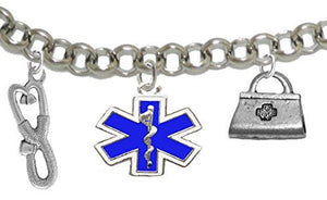 EMT, Paramedic, Adjustable Charm Bracelet, Hypoallergenic, Safe - Nickel & Lead Free