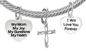 My Mom, My Joy, My Sunshine, My Heart, and " I Will Love You Forever" & Contemporary Cross Bracelet