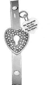 It Really Locks! Message Bracelet "My "Daughter", My Joy, My Sunshine" The Key to My Heart - Safe