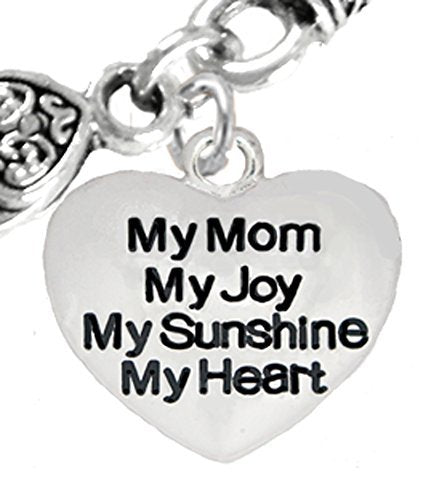 Message Jewelry, My Mom, My Joy, My Sunshine, My Heart, Antique Wheat Chain Necklace